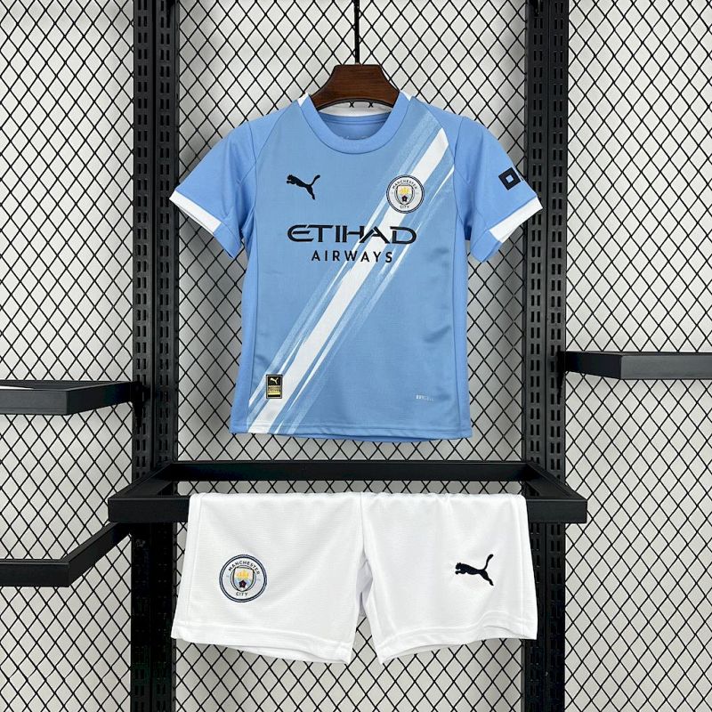 Manchester City 2025/26 Home Kids Kit
