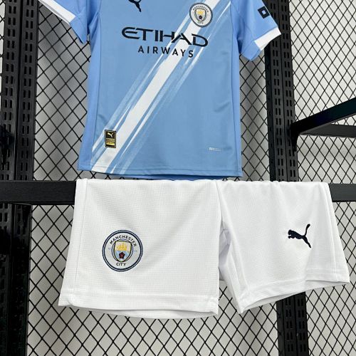 Manchester City 2025/26 Home Kids Kit